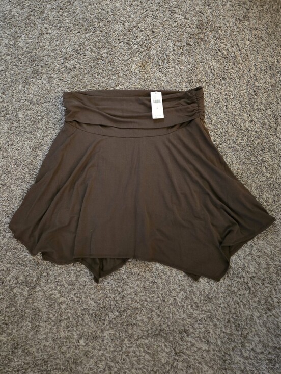 Anthropologie Dresses & Skirts - Anthropologie Dark Brown Fold-Over Skater Skirt